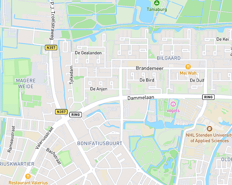 Een kaart met de locatie van AniCura Leeuwarden
