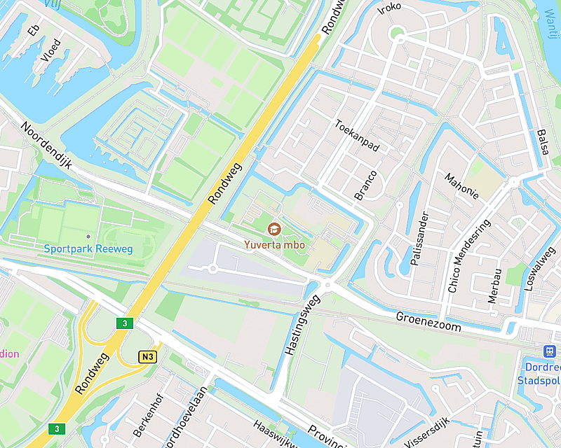 Een kaart met de locatie van AniCura Dordrecht Stadspolders