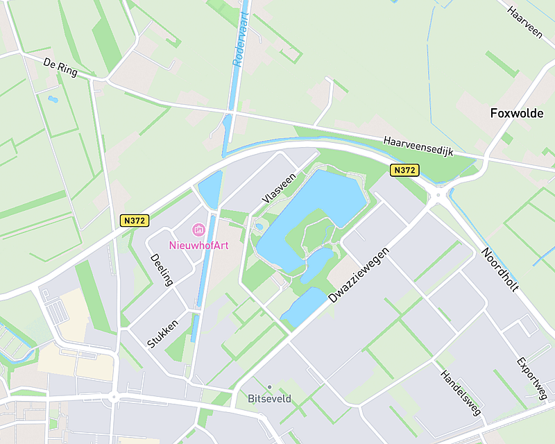 Een kaart met de locatie van AniCura DC Hopmans - Roden