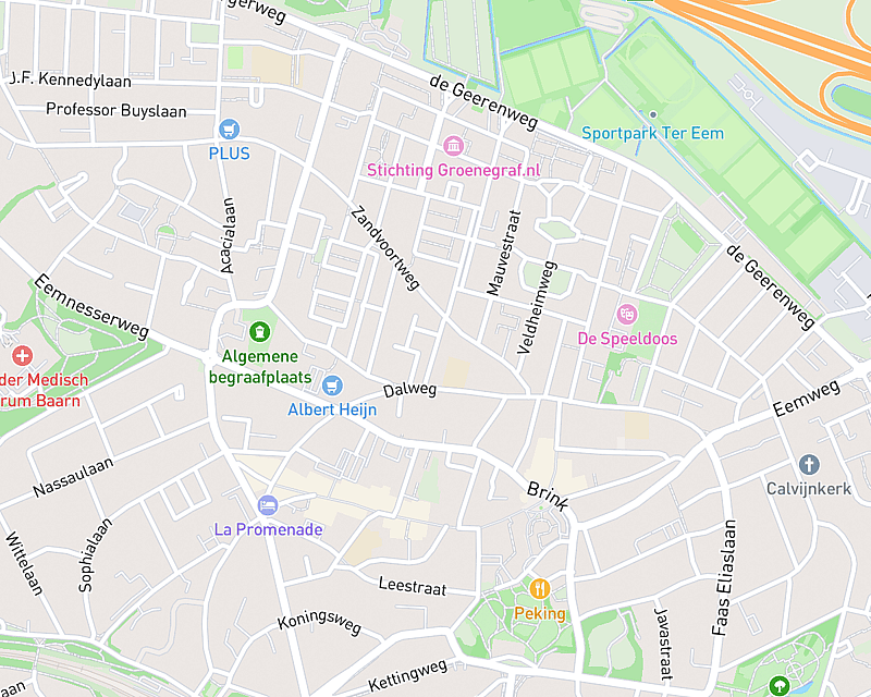 Een kaart met de locatie van AniCura Baarn