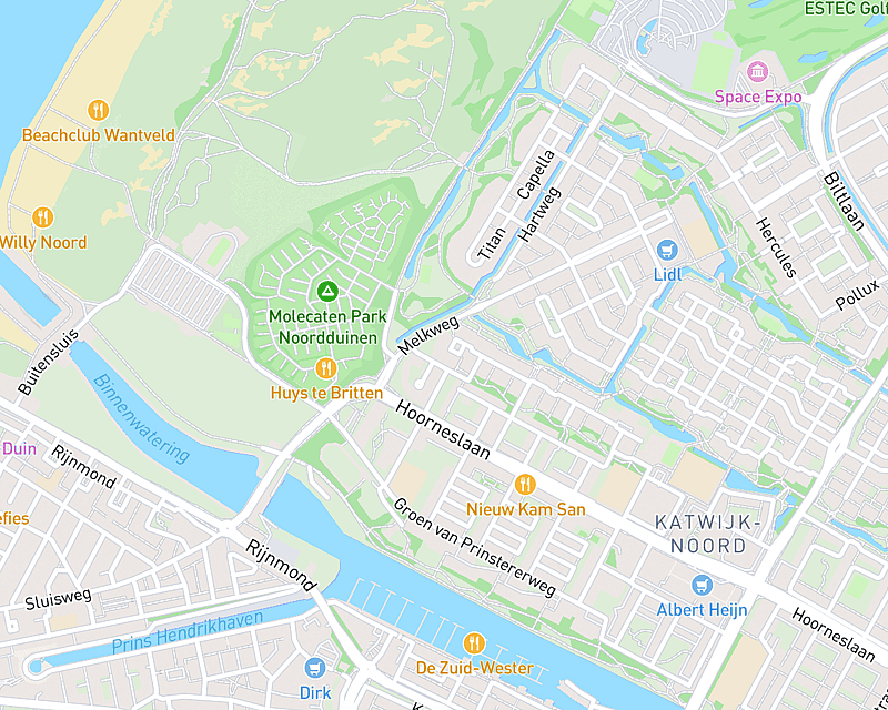 Een kaart met de locatie van AniCura Dierenkliniek Rijngeest - Katwijk
