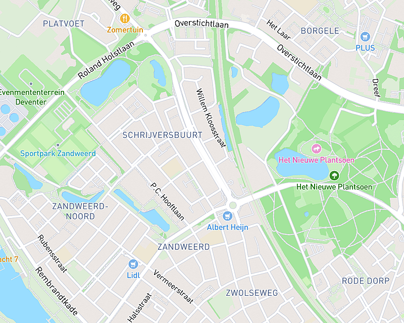 Een kaart met de locatie van AniCura Deventer - Zandweerd