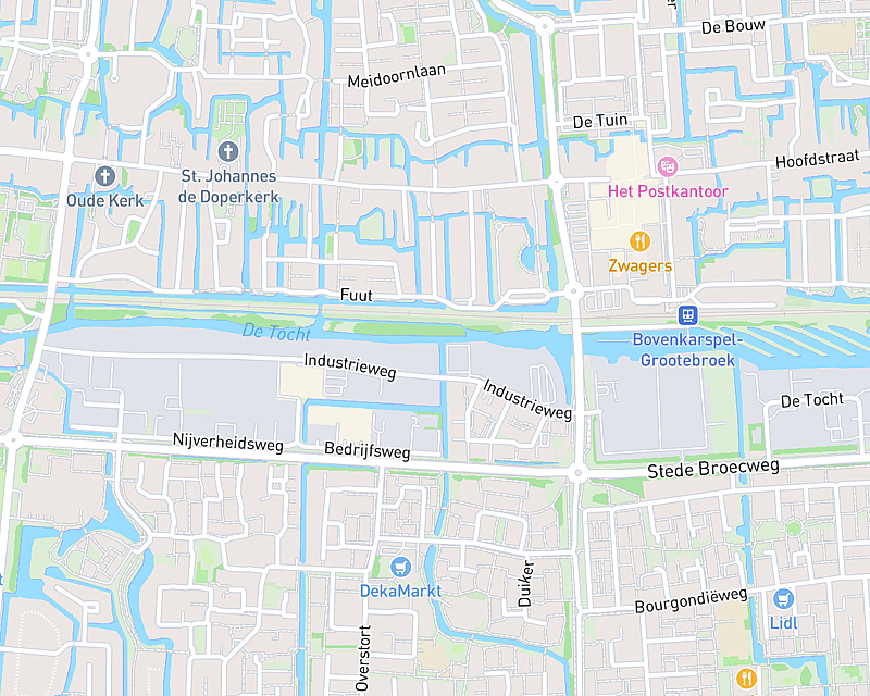Een kaart met de locatie van AniCura West-Friesland - Grootebroek