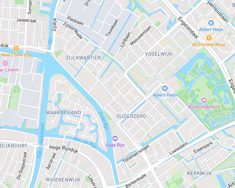 Een kaart met de locatie van Leiderdorp - Landbouwhuisdier en paard