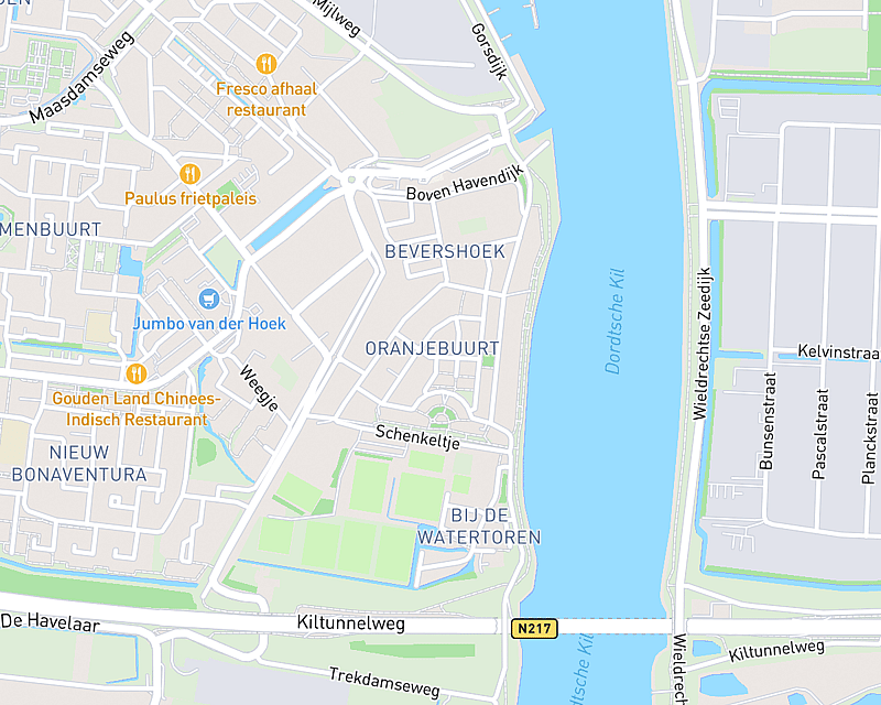 Een kaart met de locatie van AniCura Dierenziekenhuis Drechtstreek 's-Gravendeel