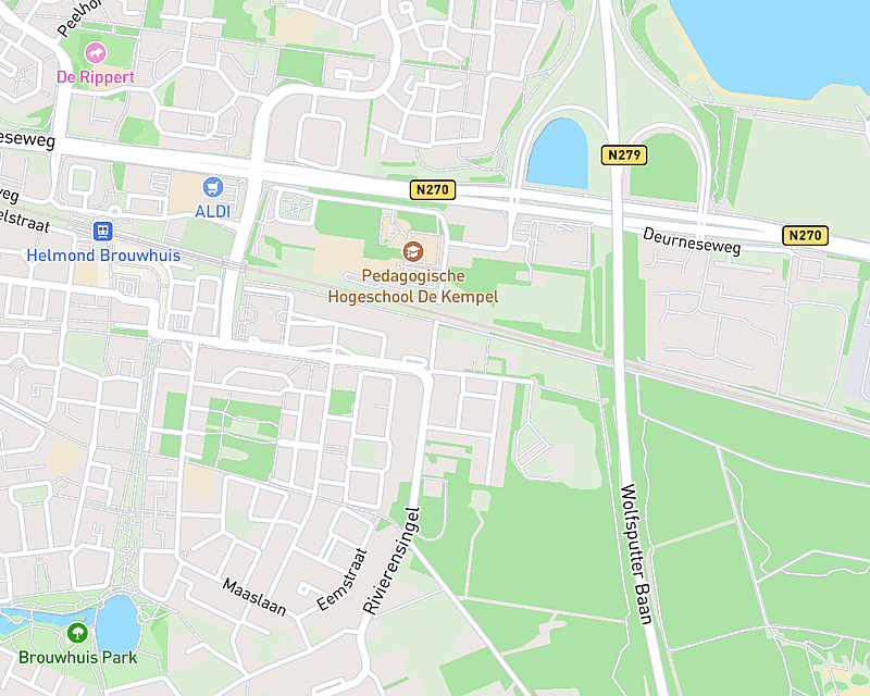 Een kaart met de locatie van AniCura Helmond - Brouwhuis