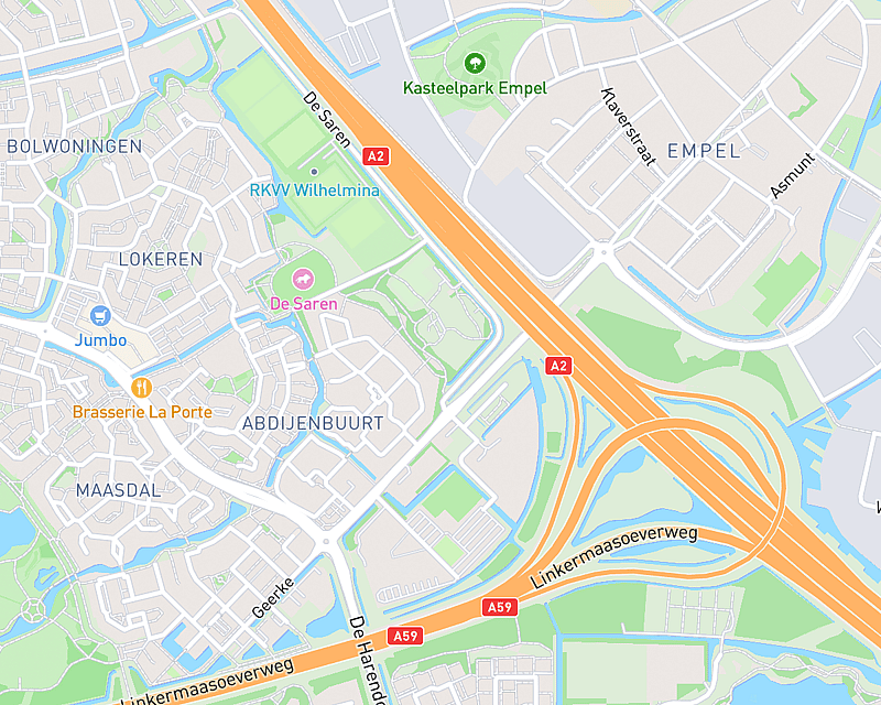 Een kaart met de locatie van AniCura Maaspoort -  Den Bosch