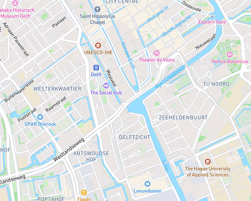 Een kaart met de locatie van AniCura Dierenkliniek Delft