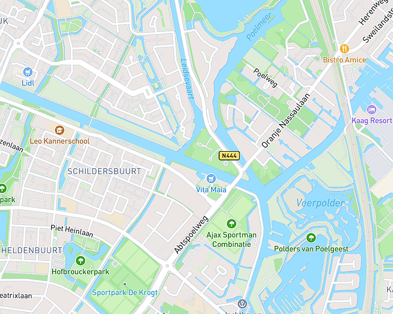 Een kaart met de locatie van AniCura Dierenkliniek Rijngeest - Oegstgeest