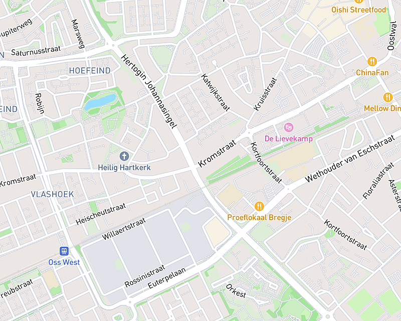 Een kaart met de locatie van AniCura Oss