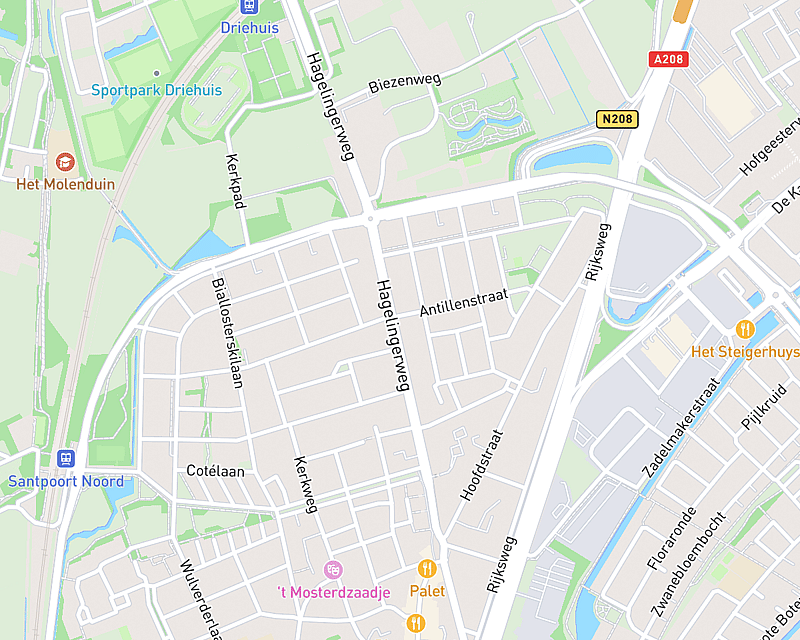 Een kaart met de locatie van AniCura Dierenkliniek Santpoort