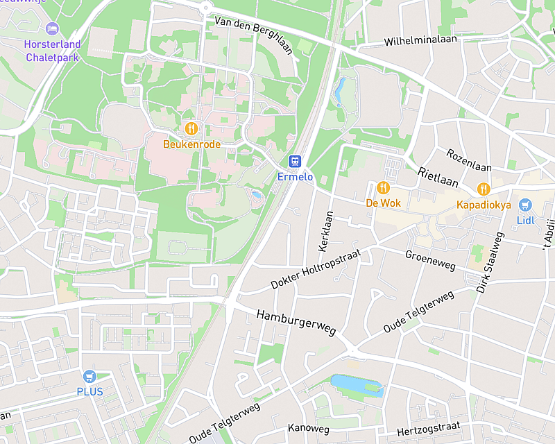 Een kaart met de locatie van AniCura Ermelo