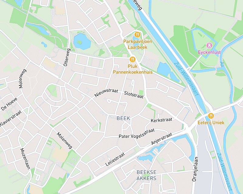Een kaart met de locatie van AniCura Beek en Donk