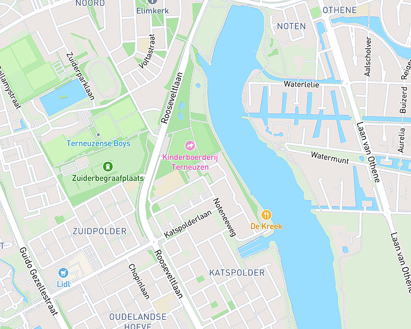 Een kaart met de locatie van AniCura Dierenziekenhuis Zeeuws-Vlaanderen