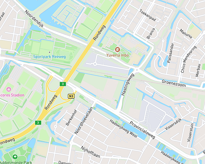 Een kaart met de locatie van AniCura Diergeneeskundig Verwijscentrum Dordrecht
