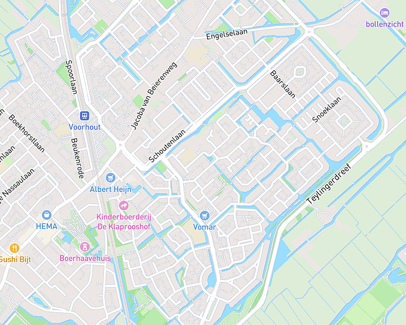 Een kaart met de locatie van AniCura Dierenkliniek Rijngeest - Voorhout