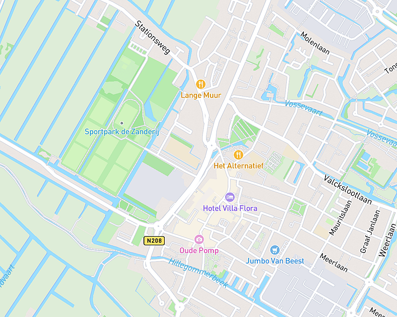 Een kaart met de locatie van AniCura Dierenkliniek Hillegom