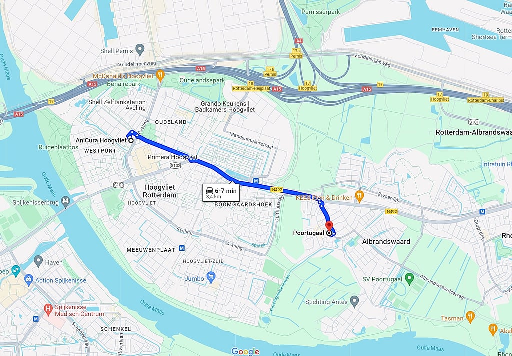 Een plattegrond van een stad.