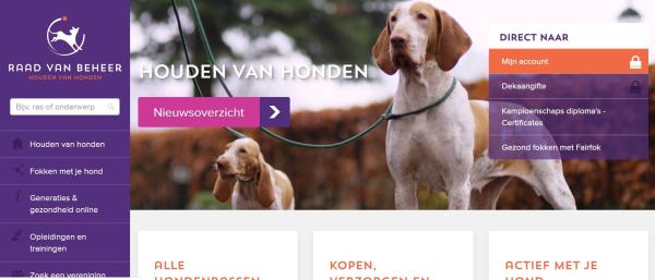 Een hond aan de lijn.